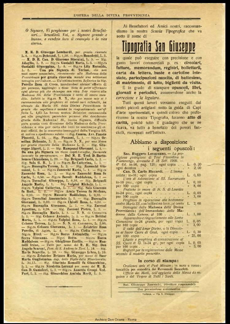 L'opera della Divina Provvidenza, 9, 05, 01-07-1910, pagina 4