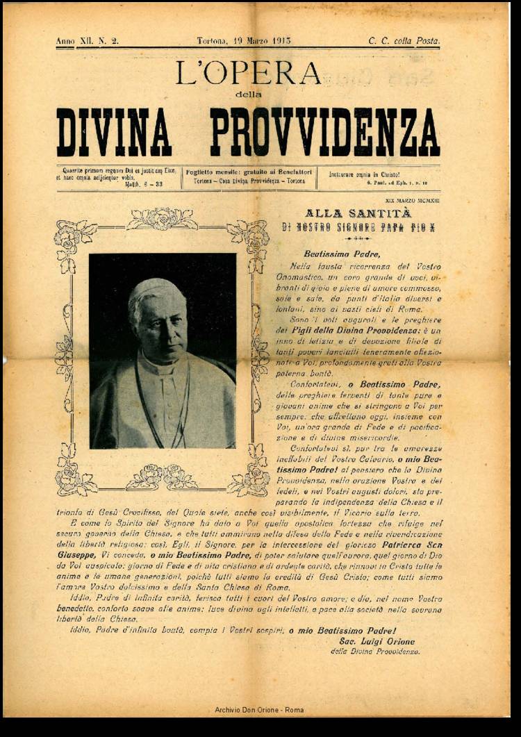 L'opera della Divina Provvidenza, 12, 02, 19-03-1913, pagina 1