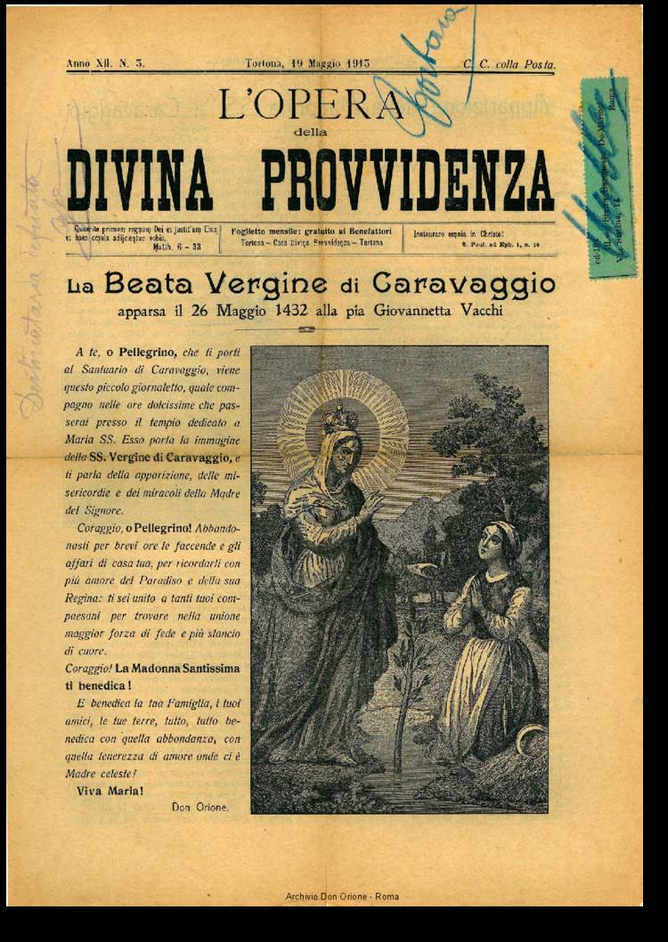 L'opera della Divina Provvidenza, 12, 03, 19-05-1913, pagina 1