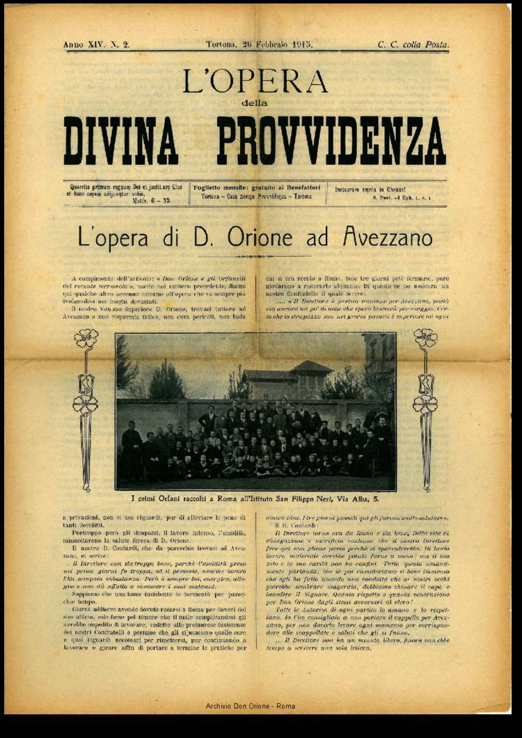 L'opera della Divina Provvidenza, 14, 02, 26-02-1915, pagina 1