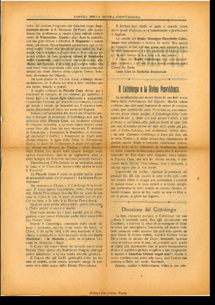 L'opera della Divina Provvidenza, 16, 04, 29-04-1917, pagina 2