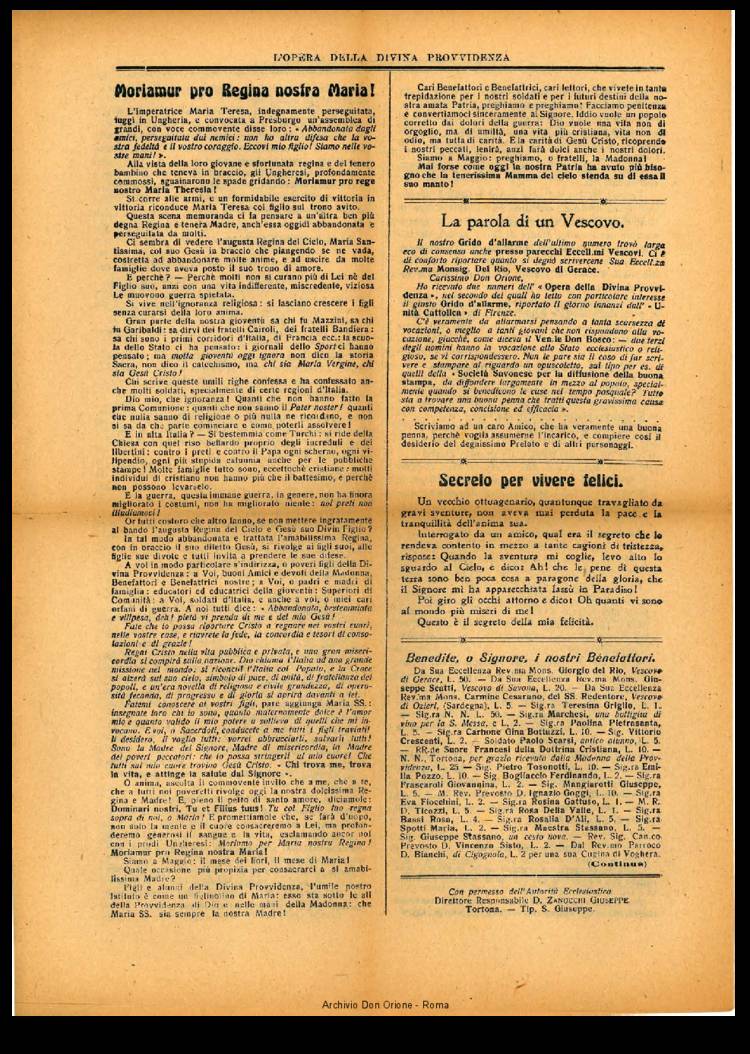 L'opera della Divina Provvidenza, 16, 04, 29-04-1917, pagina 4