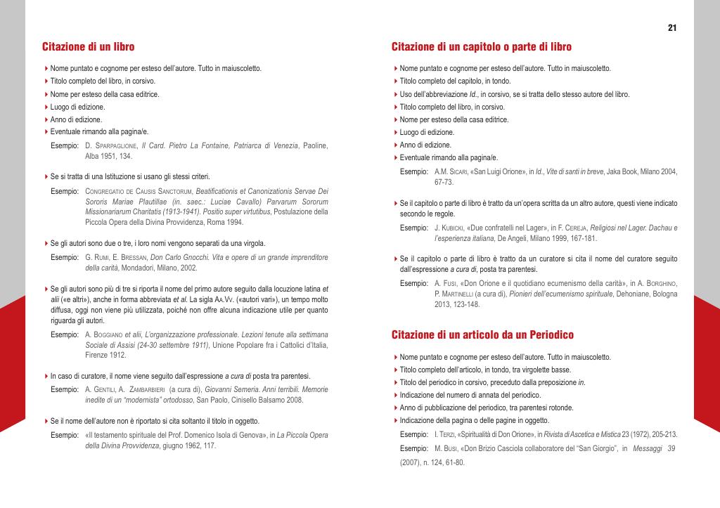 Gruppi Studi Orionini, Norme redazionali. Sigle e abbreviazioni orionine, Roma, 12/3/2019, pagina 12