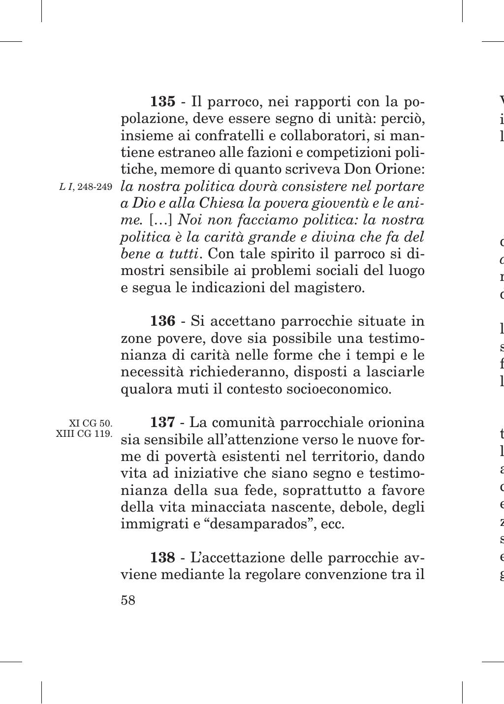 Piccola Opera della Divina Provvidenza, Norme dei figli della Divina Provvidenza (don Orione), Roma, 2018, pagina 58