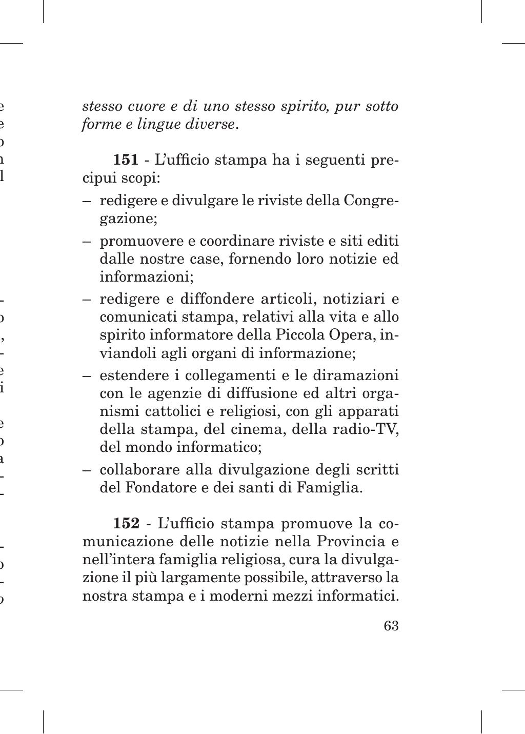 Piccola Opera della Divina Provvidenza, Norme dei figli della Divina Provvidenza (don Orione), Roma, 2018, pagina 63