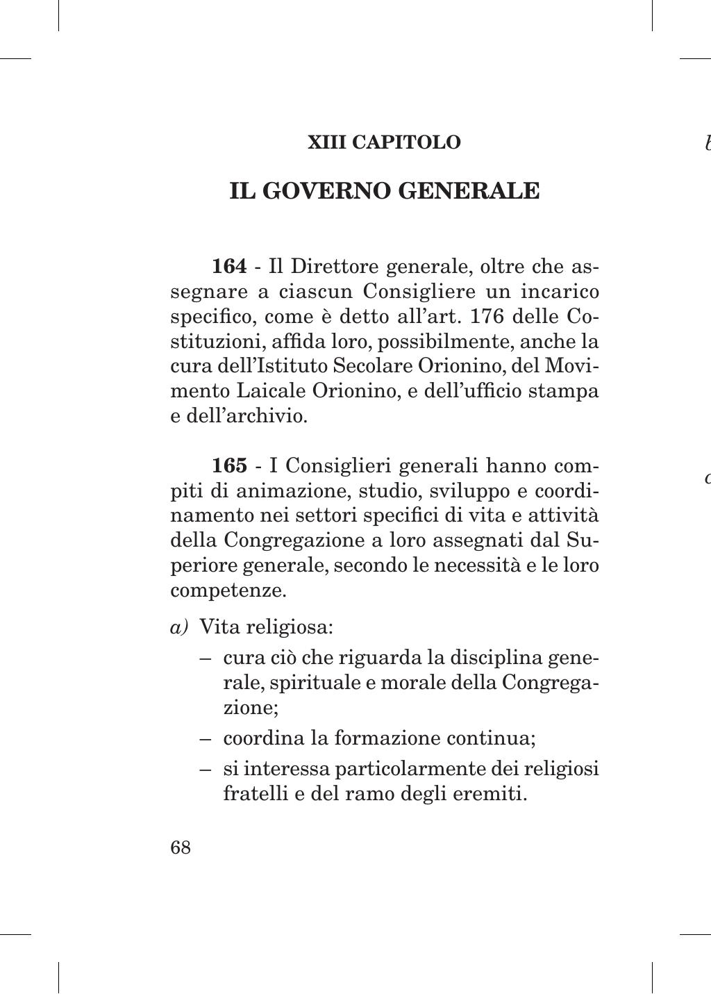 Piccola Opera della Divina Provvidenza, Norme dei figli della Divina Provvidenza (don Orione), Roma, 2018, pagina 68