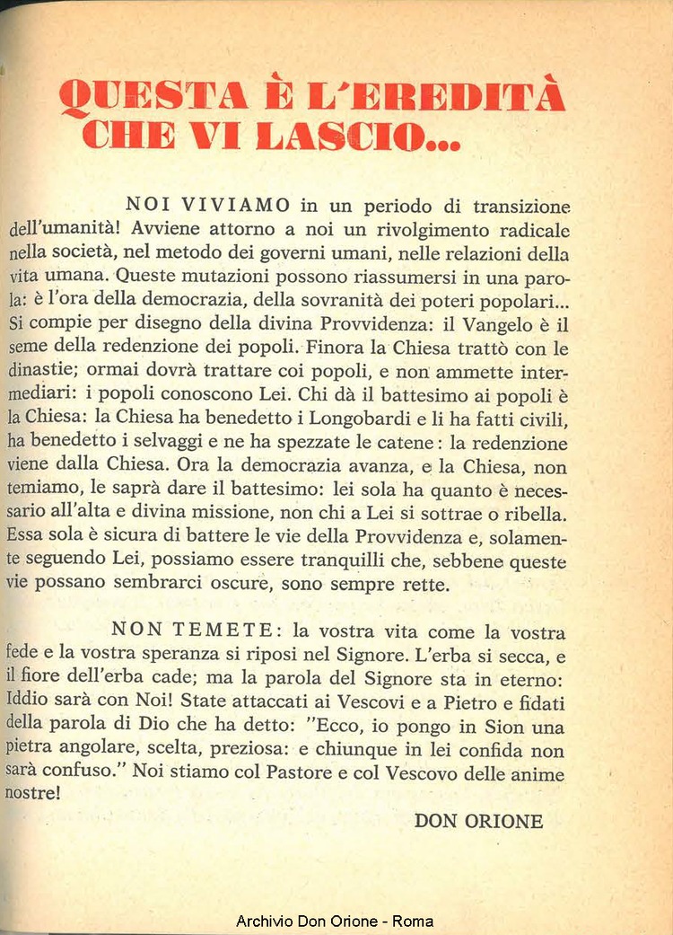 Questa è l'eredità che vi lascio 01-01-1960, pagina 1