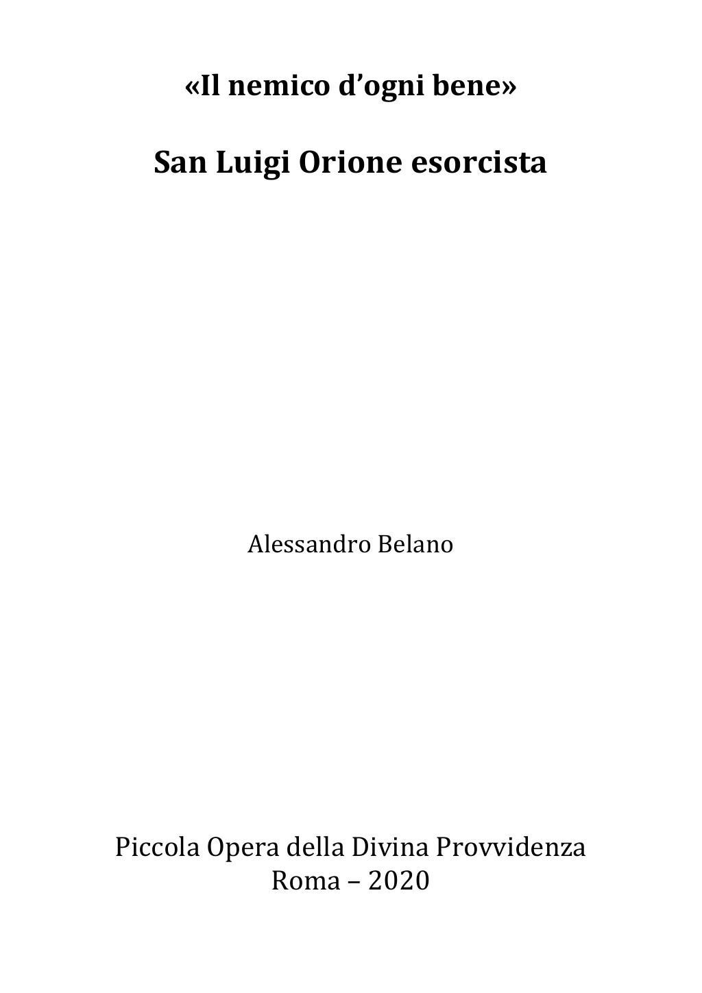 <<Il nemico d'ogni bene>> San Luigi Orione esorcista, Roma, 18/10/2020, pagina 3