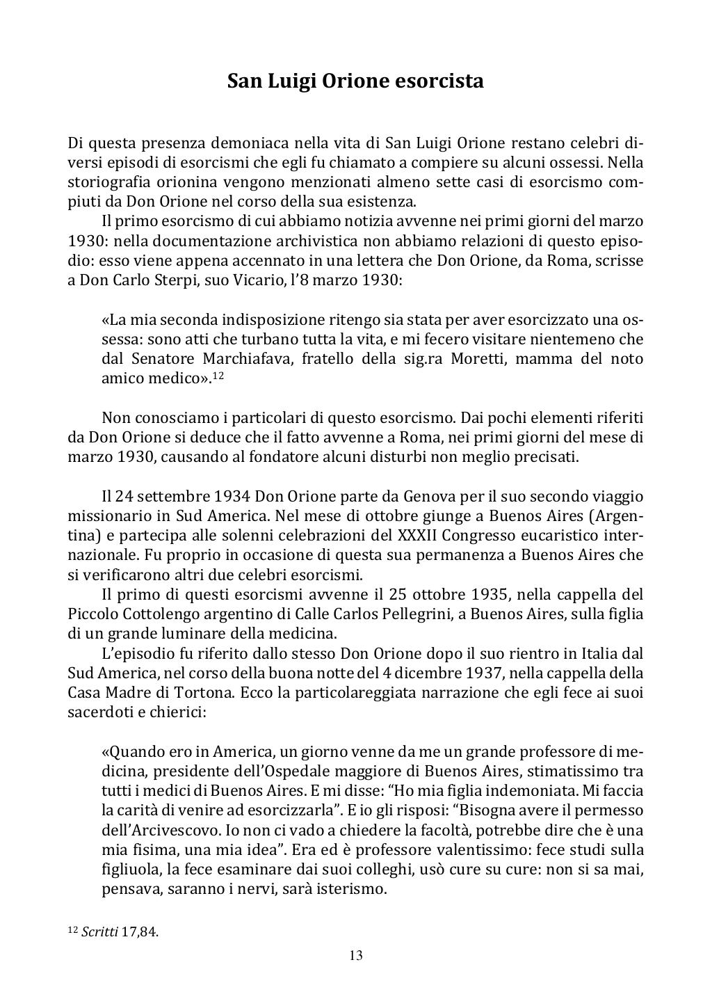 <<Il nemico d'ogni bene>> San Luigi Orione esorcista, Roma, 18/10/2020, pagina 13