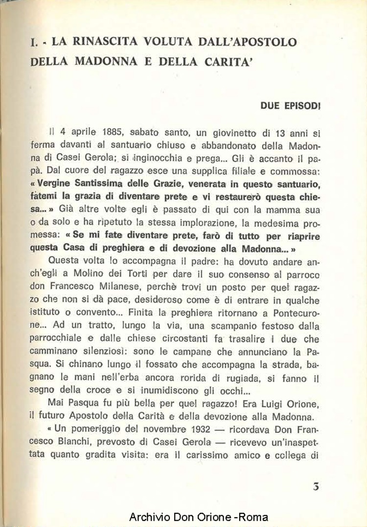Santuario della Madonna delle Grazie di S. Agostinoi in Casei Gerola (PV). Cenni storici e preghiere, 29-8-1969, pagina 5