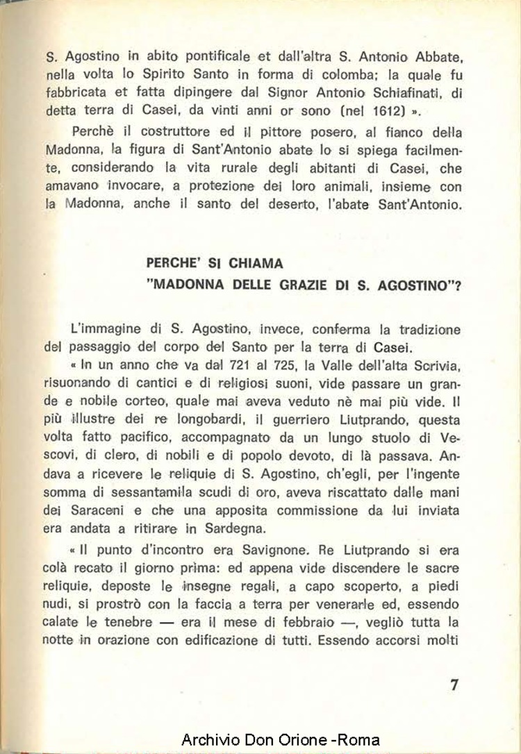 Santuario della Madonna delle Grazie di S. Agostinoi in Casei Gerola (PV). Cenni storici e preghiere, 29-8-1969, pagina 9