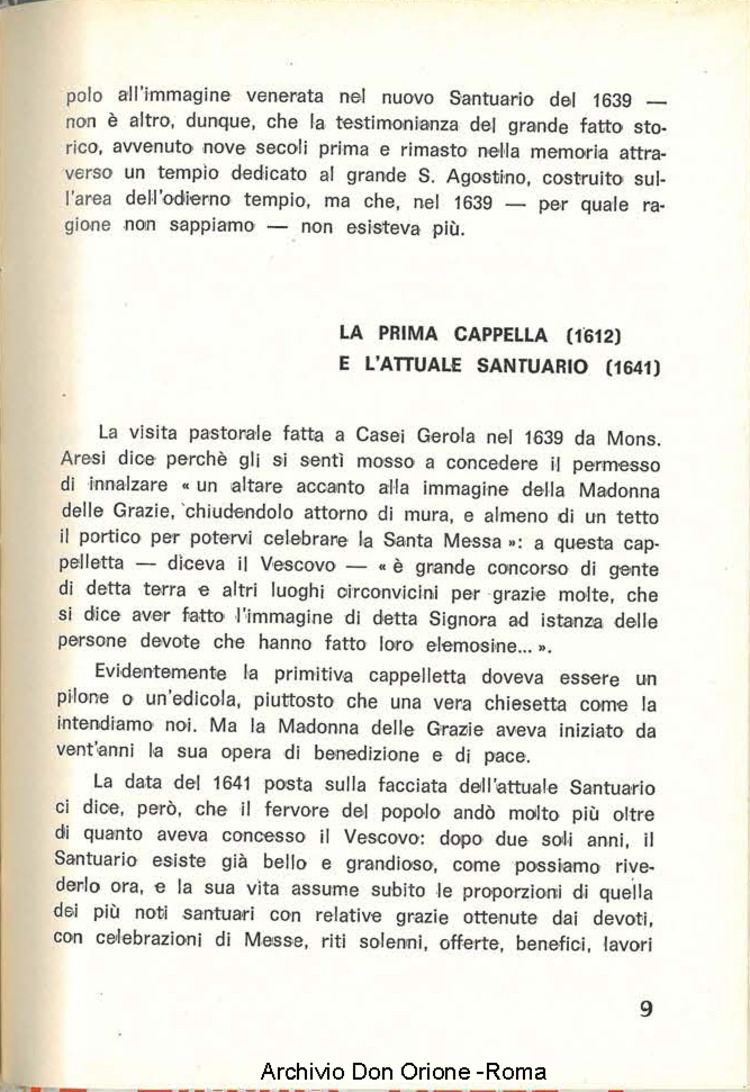 Santuario della Madonna delle Grazie di S. Agostinoi in Casei Gerola (PV). Cenni storici e preghiere, 29-8-1969, pagina 11