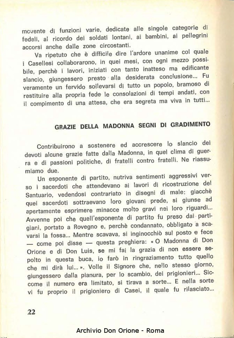 Santuario della Madonna delle Grazie di S. Agostinoi in Casei Gerola (PV). Cenni storici e preghiere, 29-8-1969, pagina 24