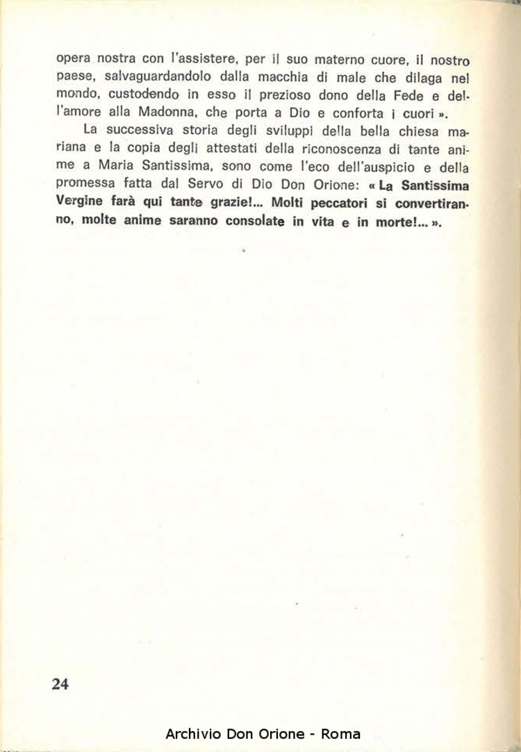 Santuario della Madonna delle Grazie di S. Agostinoi in Casei Gerola (PV). Cenni storici e preghiere, 29-8-1969, pagina 26