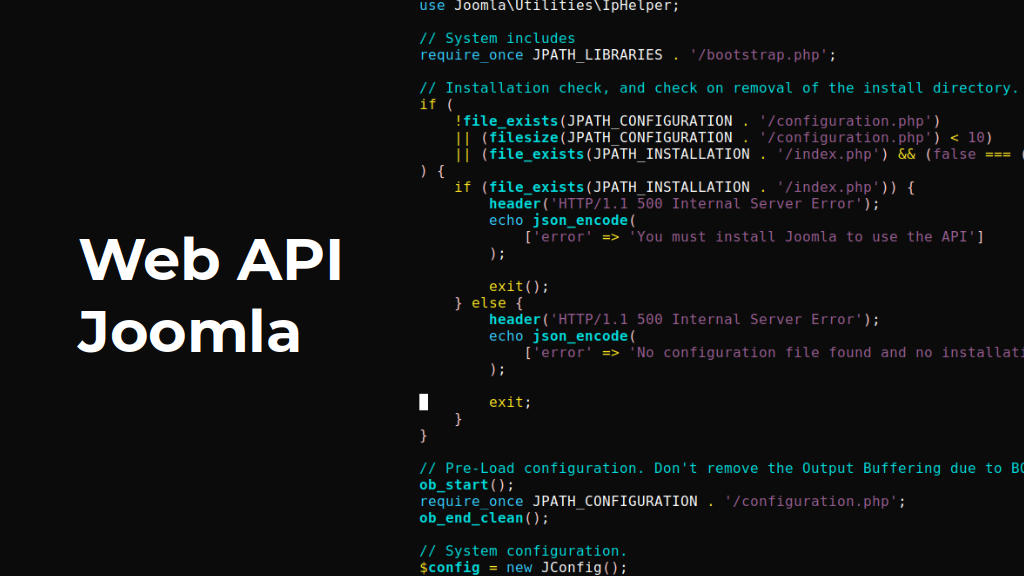Web API Joomla: immagine di copertina